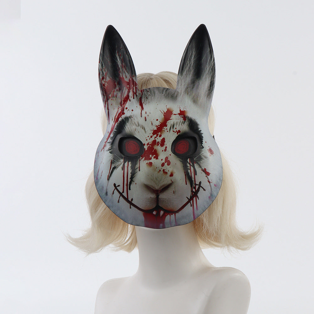 Halloween Mask Bloody Horror Rabbit Face Cover Rabbit Ears Mask Cosplay Costume Party Prop