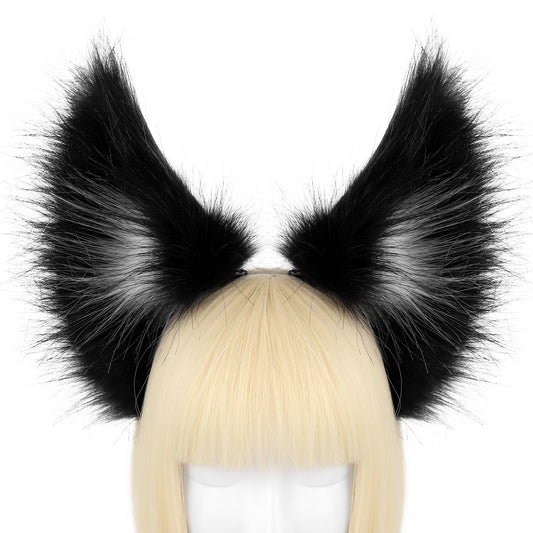 Faux Fur Cat Ears Headband Cute Large Cat Ear Hair Accessory Cosplay Convention Animal Ears Headband Cat Girl Hair Decor