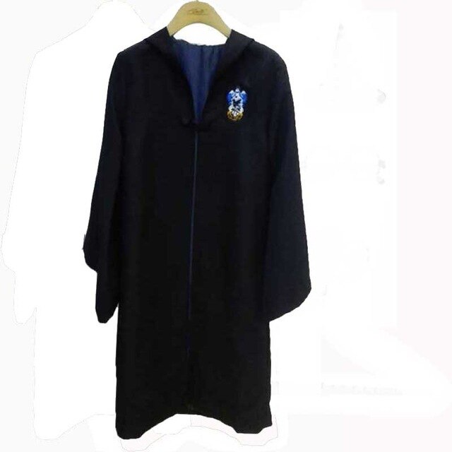Halloween  Cosplay Costume Kids Adult Gryffindor Robe Ravenclaw Hufflepuff Slytherin Cloak Robe Tie Scarf Wand