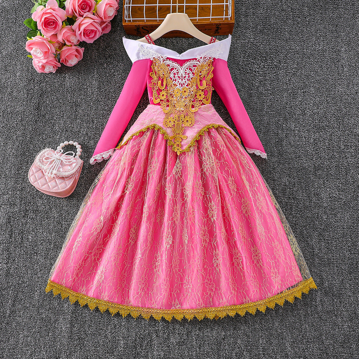 Aurora Princess Dress for Girls Sleeping Beauty Halloween Costume Birthday Party Dress Cosplay