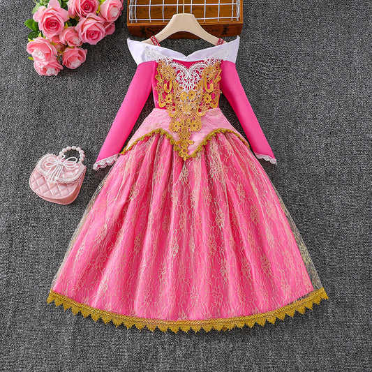 Aurora Princess Dress for Girls Sleeping Beauty Halloween Costume Birthday Party Dress Cosplay