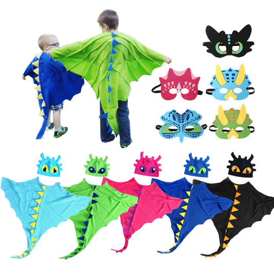 PartyTree Dinosaur Cape Hat Mask Children's Performance Costume Halloween Christmas Cosplay Clothing