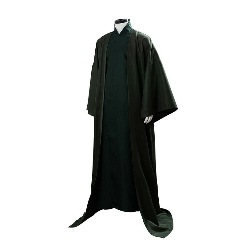 Lord Voldemort Cosplay Robe – Harry Potter | Dark Green Floor-Length Robe with Train | Unisex S–3XL
