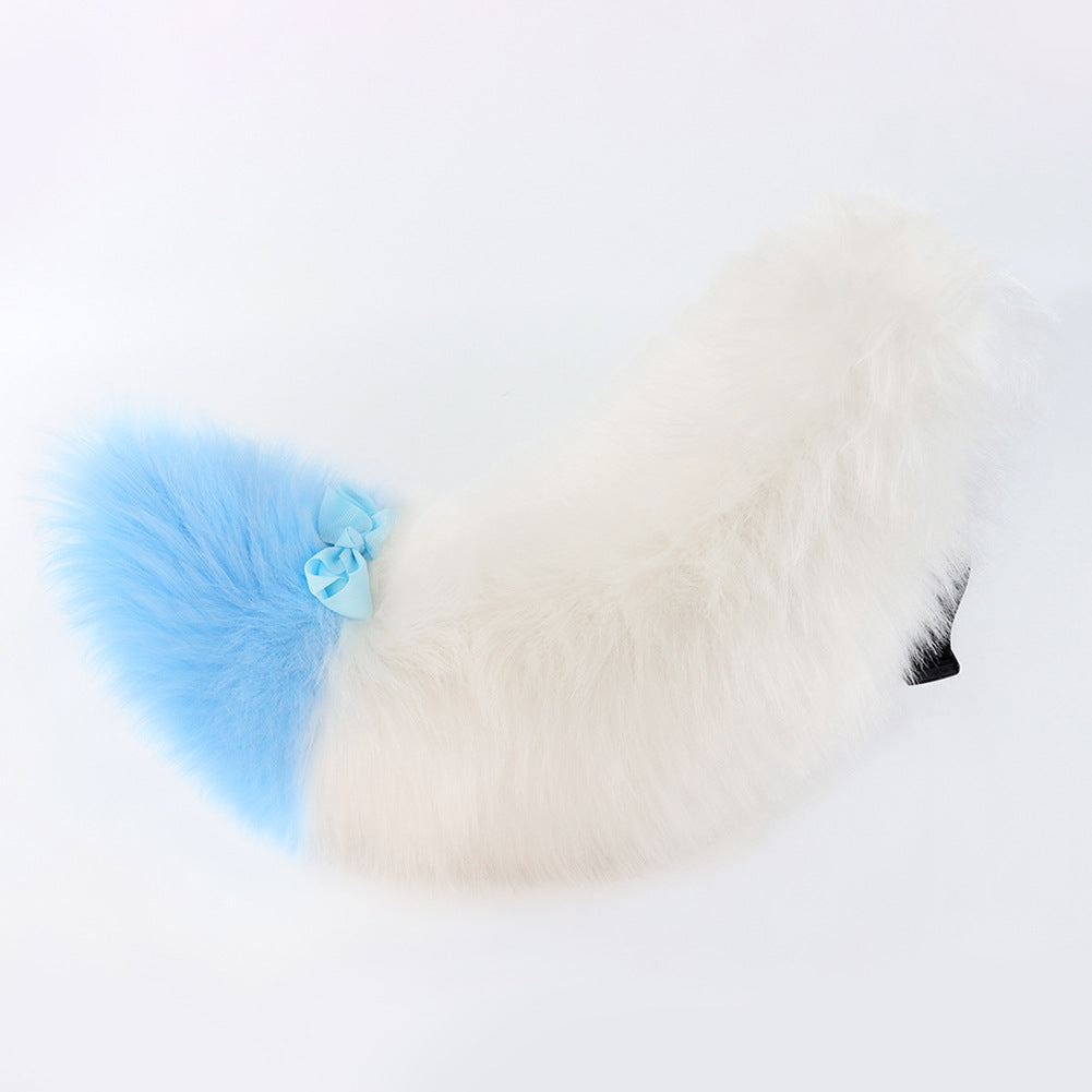 Halloween Craft Animal Tail Fluffy Plush Tail Multi-color Realistic Dog Tail Lolita Fox Convention Accessory