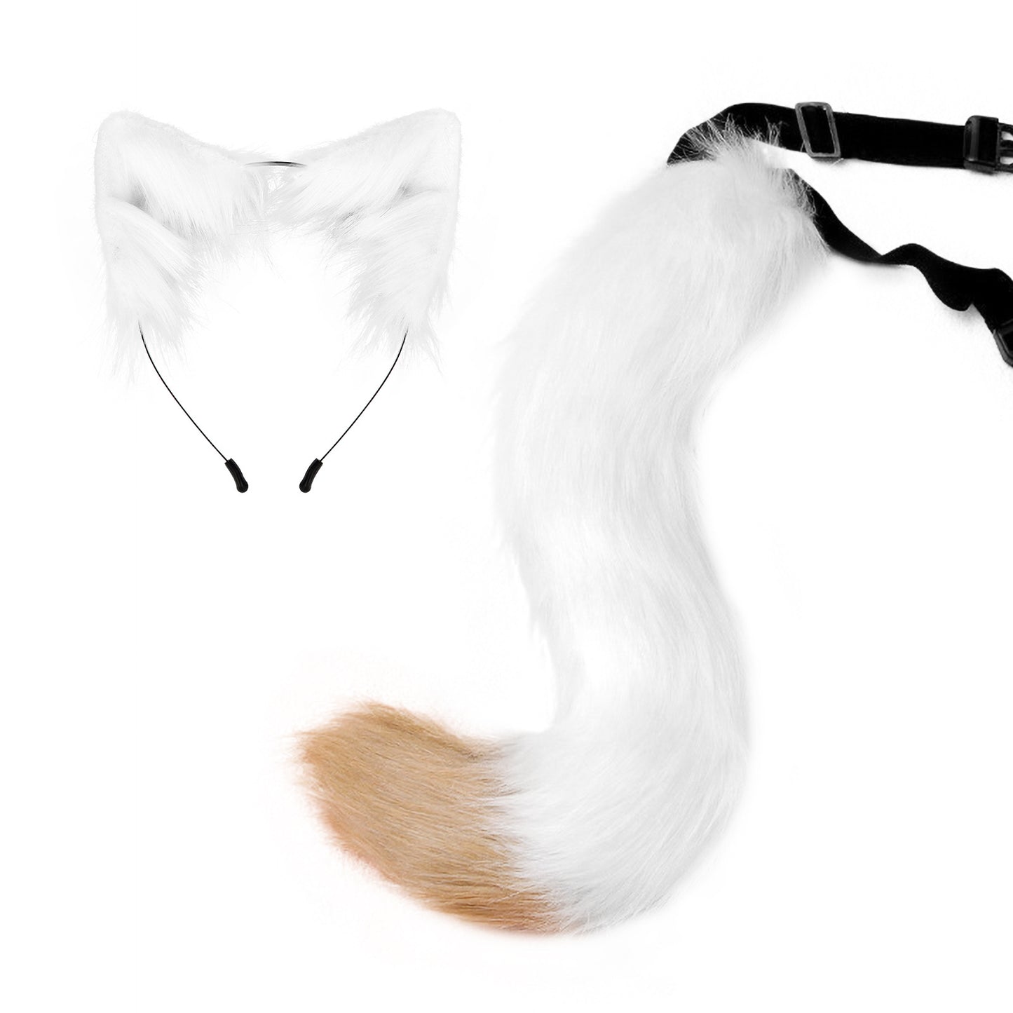 Halloween Cosplay Fake Fox Fur Tail Costume Accessory Animal Tail Cat Ear Headband Hairband Drop Shipping