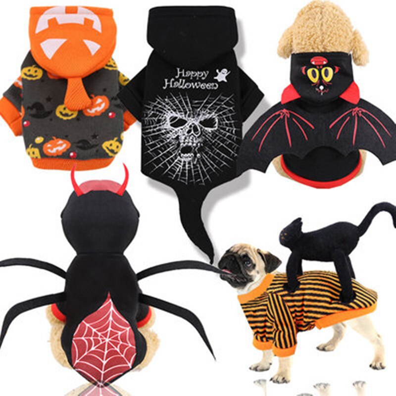 Halloween Pet Costume – Angel & Cartoon Print Jacket for Cats & Dogs | 16 Colors | XS–XXL