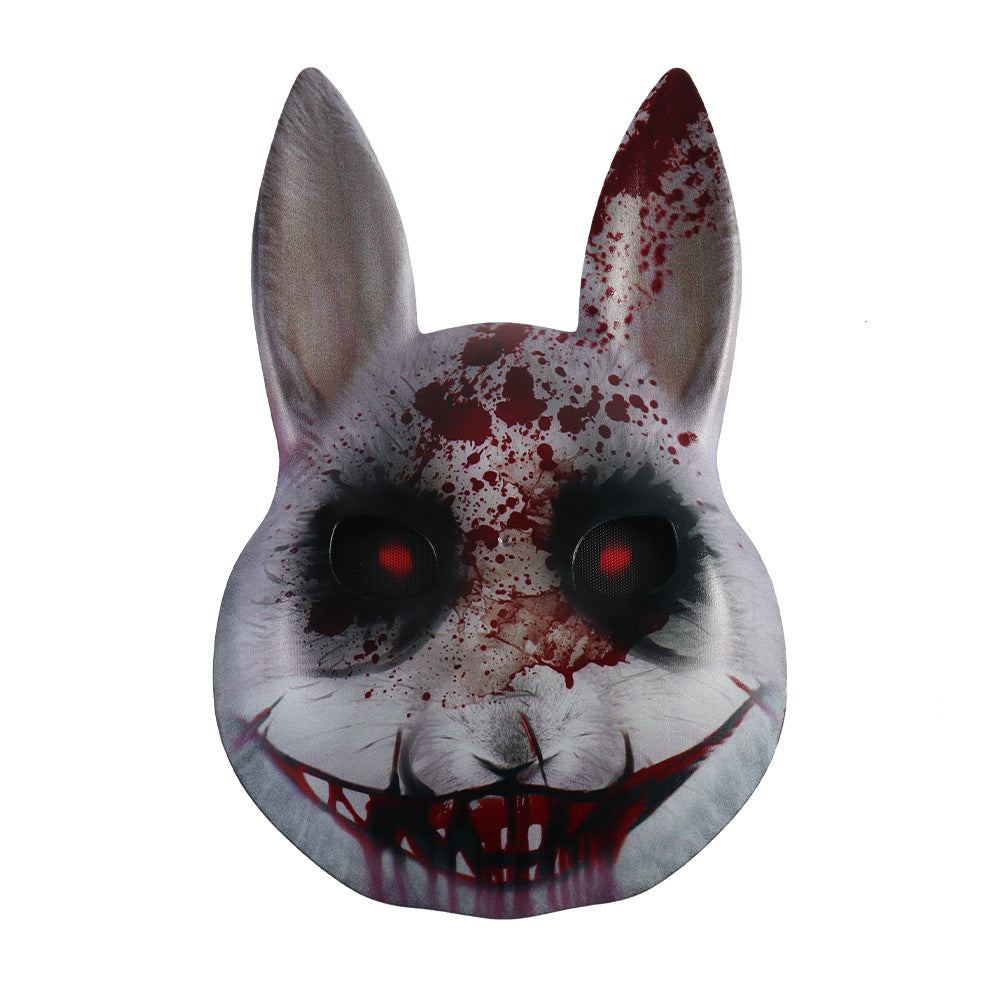 Halloween Mask Bloody Horror Rabbit Face Cover Rabbit Ears Mask Cosplay Costume Party Prop