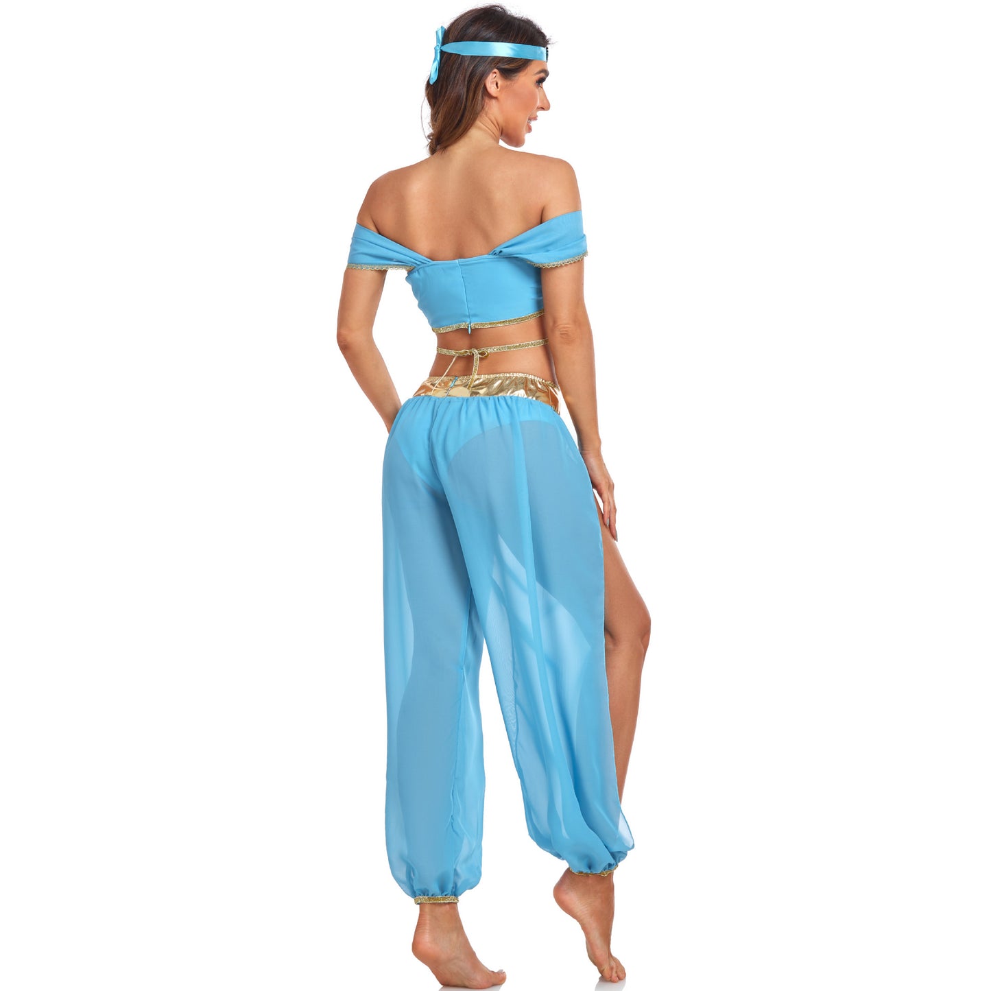 Sexy Aladdin Lamp Jasmine Princess Dress Cosplay Costume Festival Party Outfit Halloween Costume