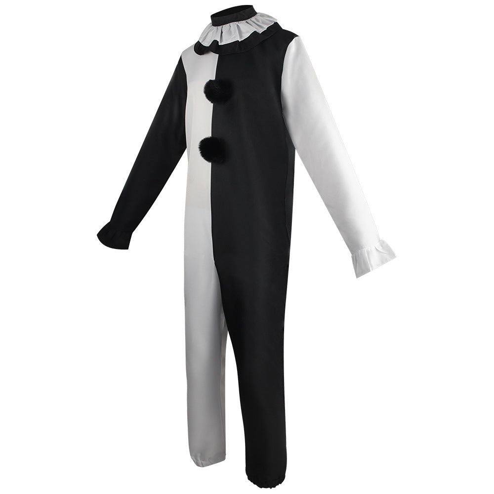 Pierrot Clown Halloween Costume – Black & White Jumpsuit | Men's, Women's & Kids'