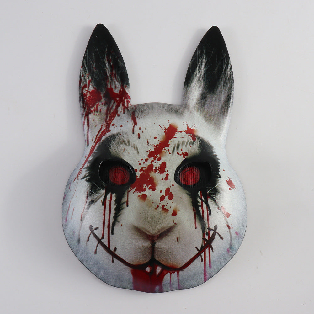 Halloween Mask Bloody Horror Rabbit Face Cover Rabbit Ears Mask Cosplay Costume Party Prop