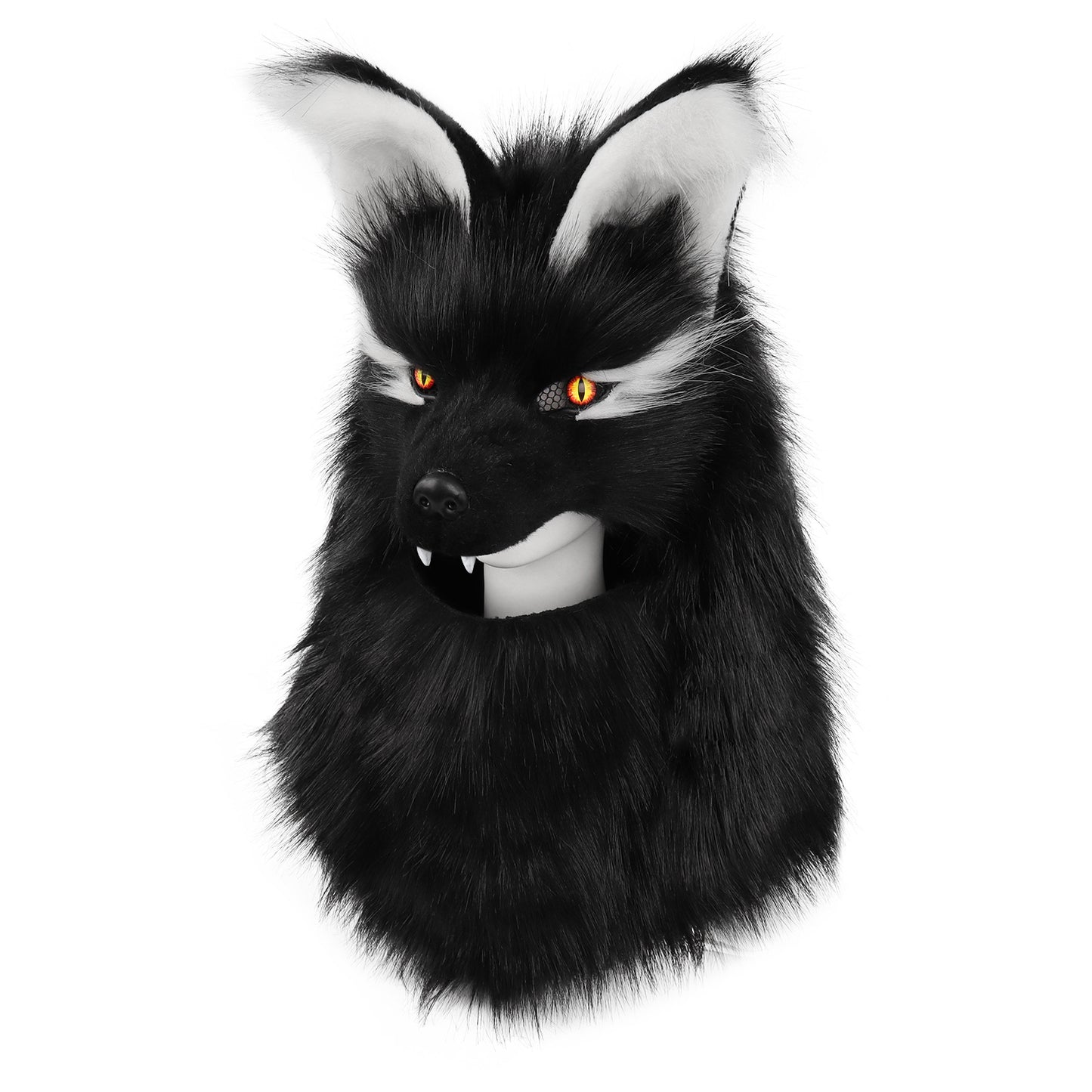 Halloween Party Faux Fur Canine Wolf Half-Face Mask Viking Medieval Costume Headpiece Prop