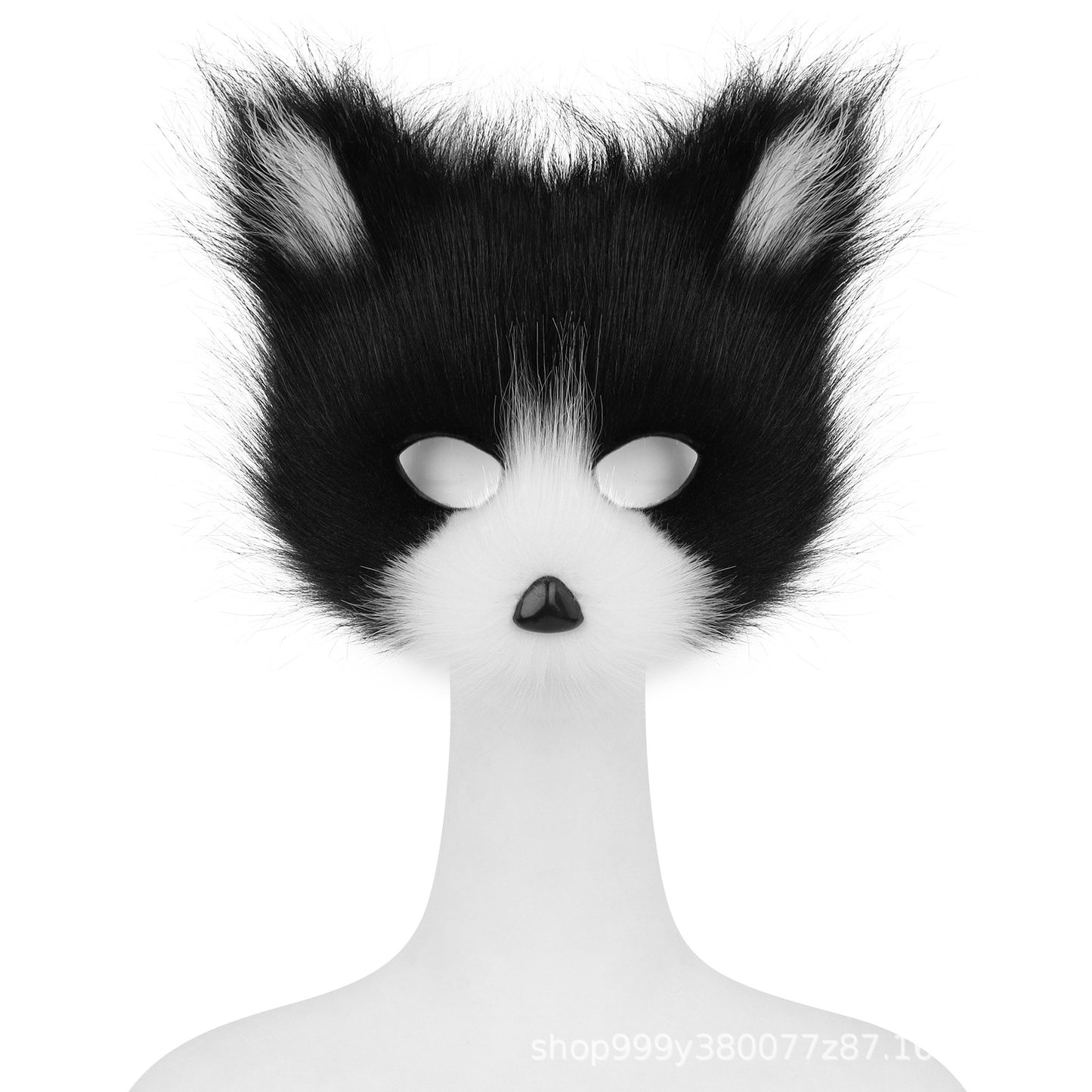 Halloween Party Furry Half-Face Cat Fox Mask Cosplay Cat Face Mask Accessory