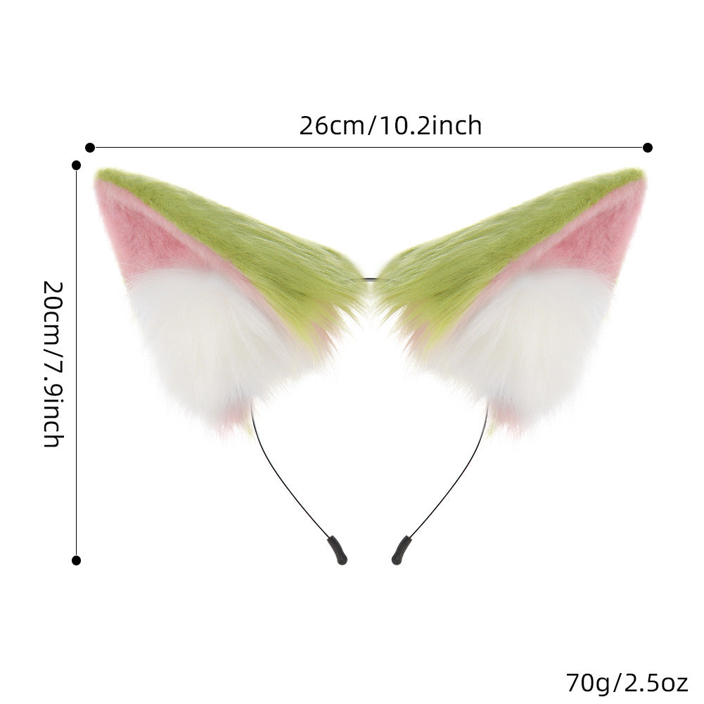 Halloween Plush Cat Girl Ears Realistic Fox Headpiece Cosplay Prop Handmade Animal Ears Hairband Comic Convention Hair Accessory