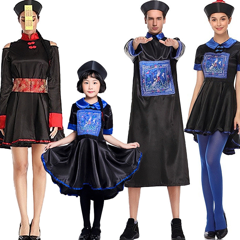 Zombie Costume Qing Dynasty Women's Clothing Halloween Costume Unisex Halloween Costume Ghost Festival Party Performance Costume