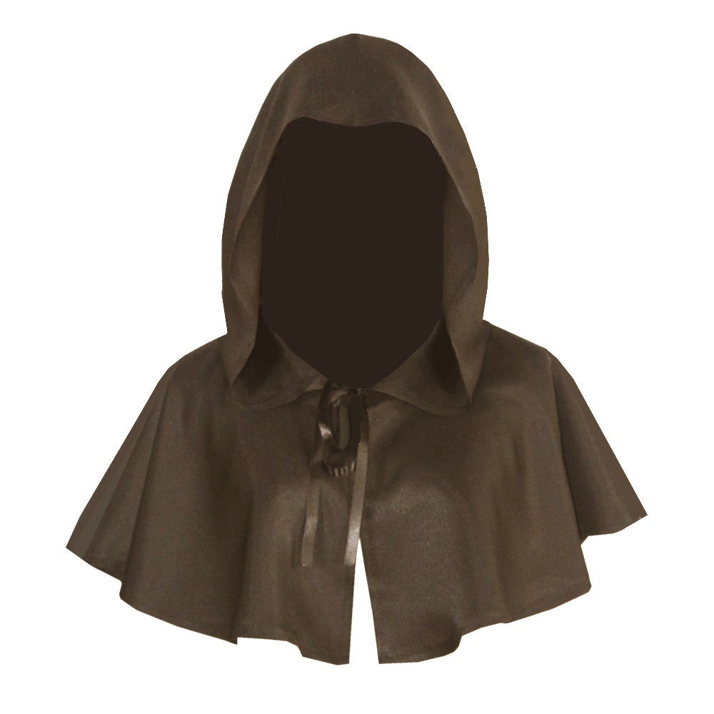 Medieval Hooded Capelet – Dramatic Cowl Hood with Shoulder Cape | 6 Colors | One Size | Halloween, Cosplay & LARP