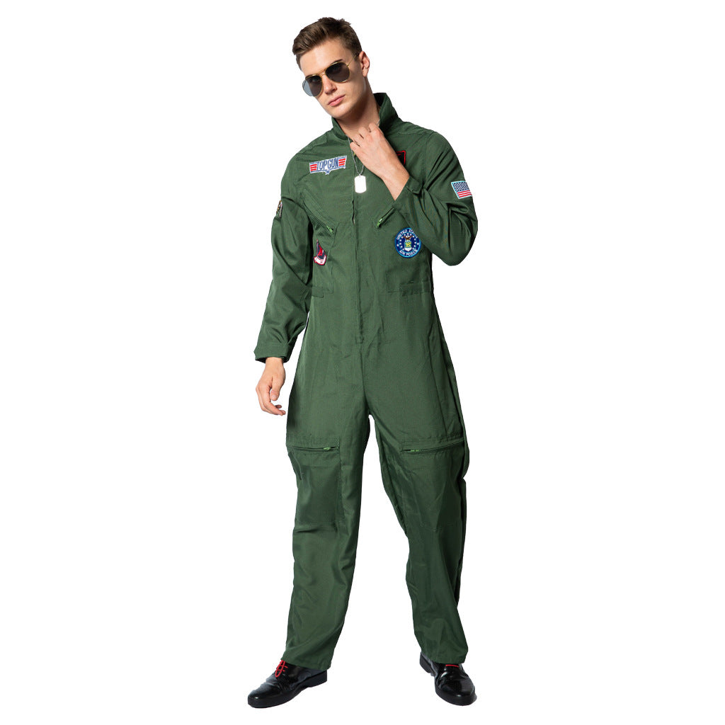 New Halloween Top Gun Pilot Uniform Bar Party Games Group Performance Stage Costume