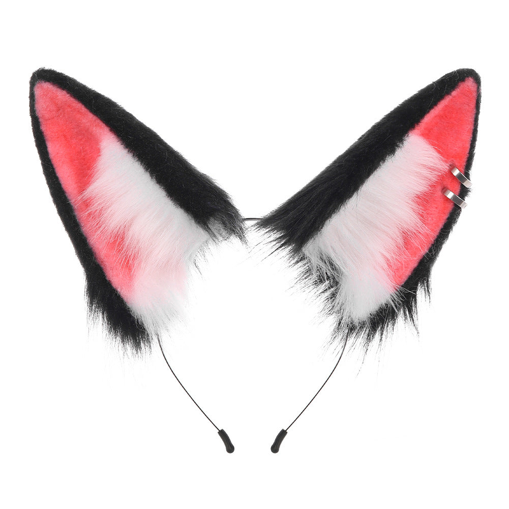 Halloween Handmade Wolf Cosplay Costume with Realistic Fur, Animal Ears and Tail Set for Anime Convention Accessories