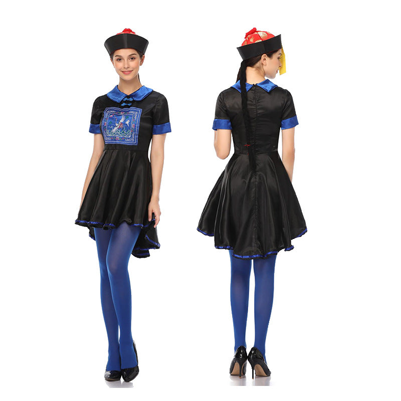 Zombie Costume Qing Dynasty Women's Clothing Halloween Costume Unisex Halloween Costume Ghost Festival Party Performance Costume