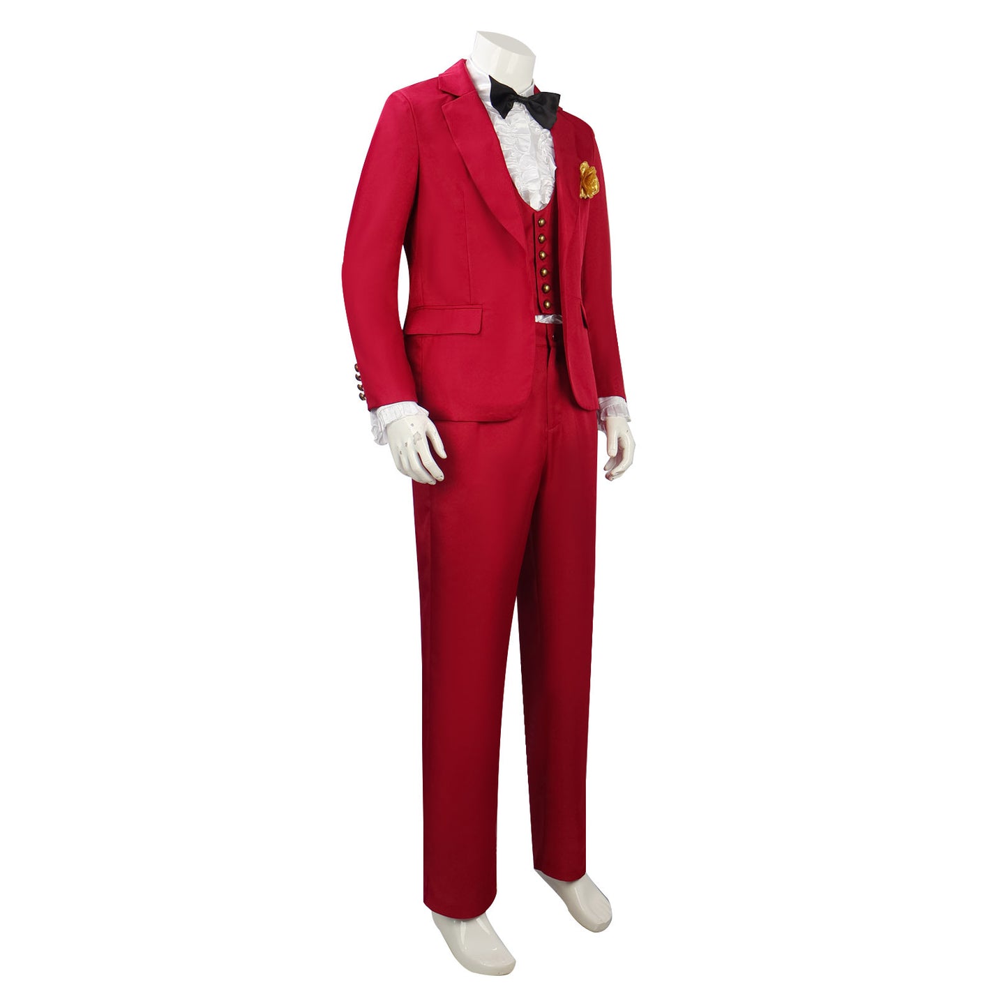 Beetlejuice Red Suit Cosplay Costume – Beetlejuice Beetlejuice (2024) | Red Blazer, Trousers, Vest, Ruffled Shirt, Bow Tie & Boutonniere | S–3XL
