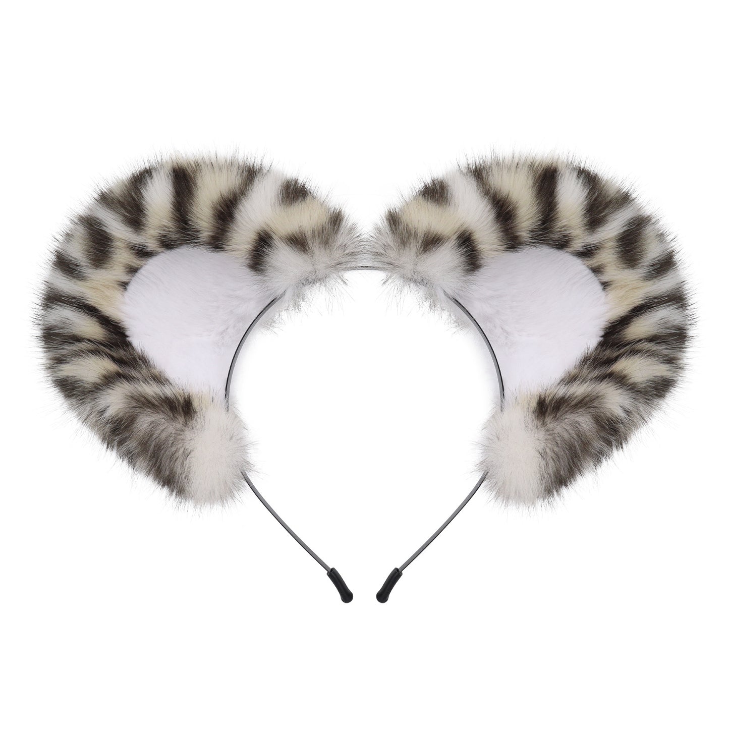 Halloween Animal Tail Headwear Set Costume Party Cosplay Snow Leopard Animal Ears Headband with Tail Prop Set