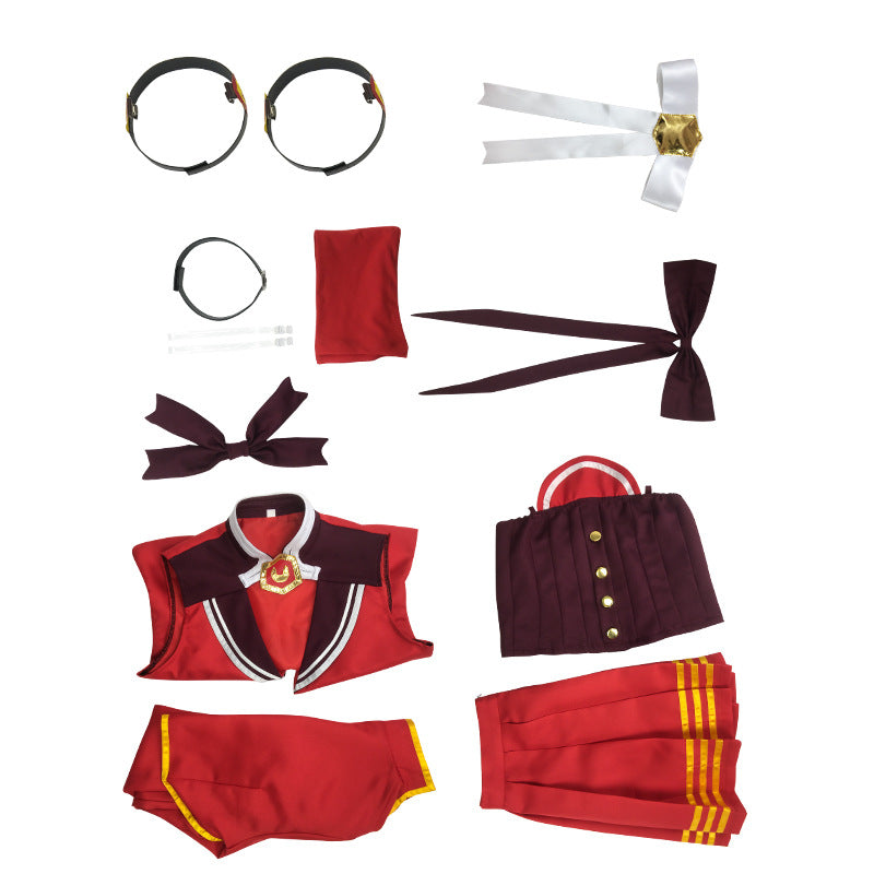 Mash Kyrielight Cosplay Costume – Fate/Grand Order | Red Sailor Uniform, Pleated Skirt, Bow Tie & Choker | S–3XL