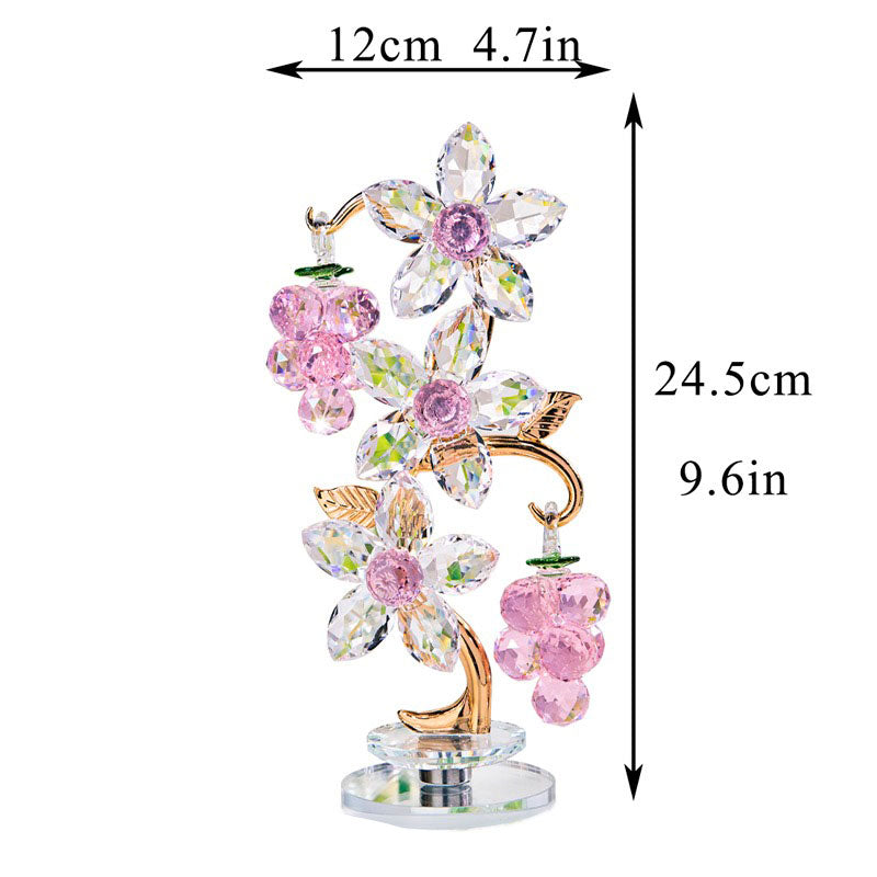 Crystal grape flower ornament