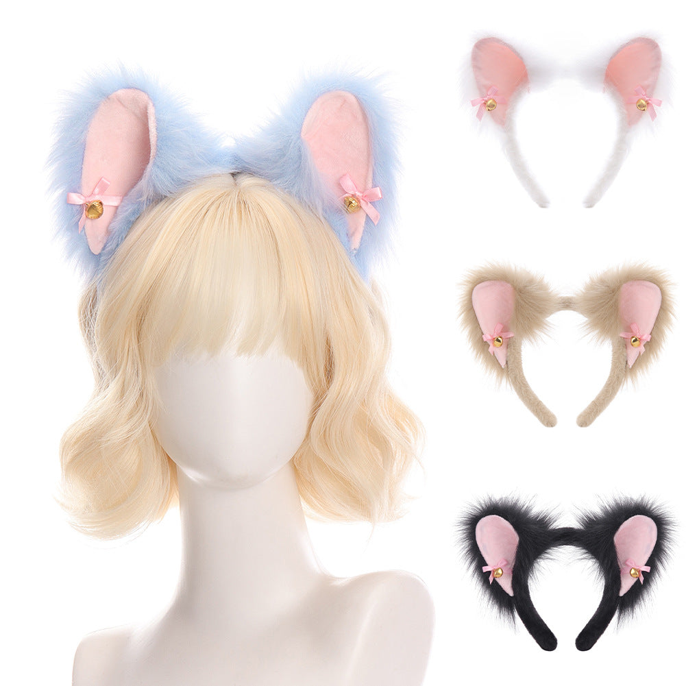 Handmade Fox Ears Headband Lolita Plush Animal Ears Cat Ears Headband Cute Live Streaming Comic Convention Hair Accessory