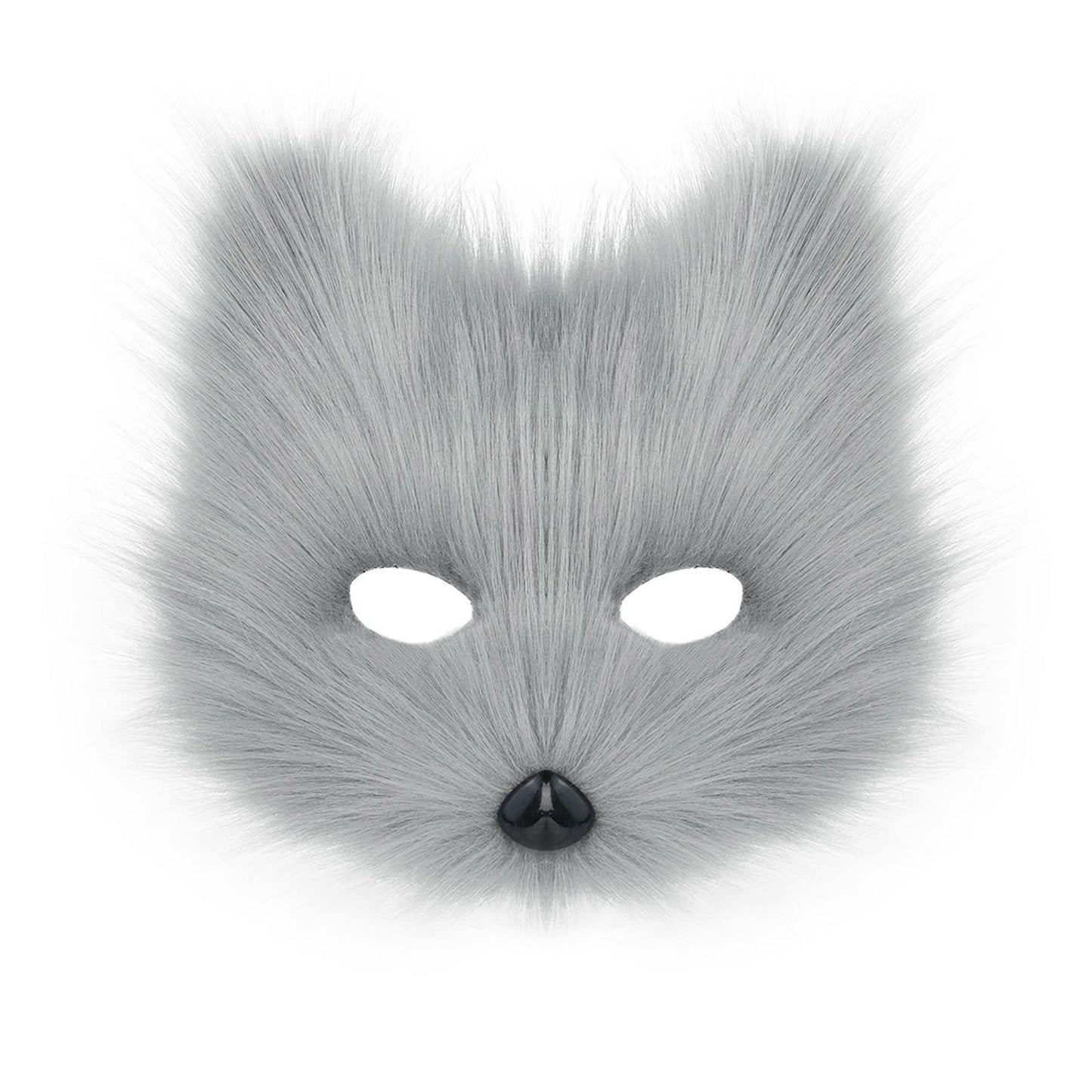 Halloween Party Furry Half-Face Cat Fox Mask Cosplay Cat Face Mask Accessory