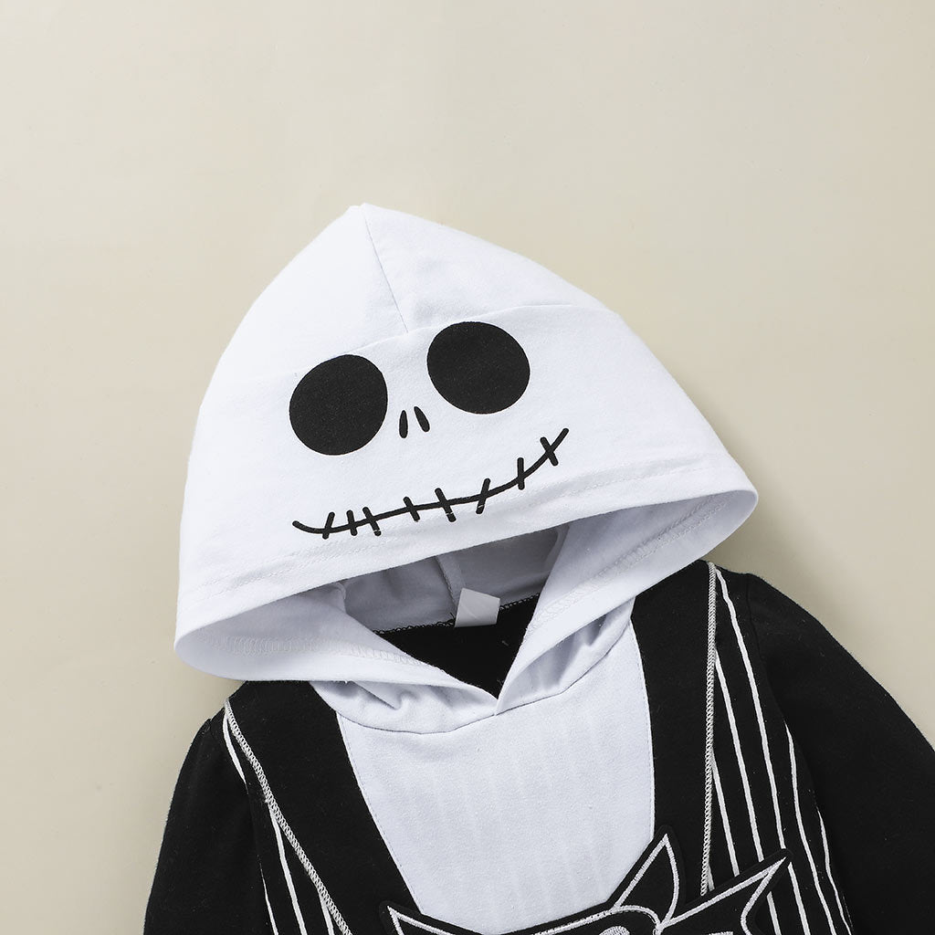 Baby Halloween Cosplay Costume Skeleton Hooded Romper