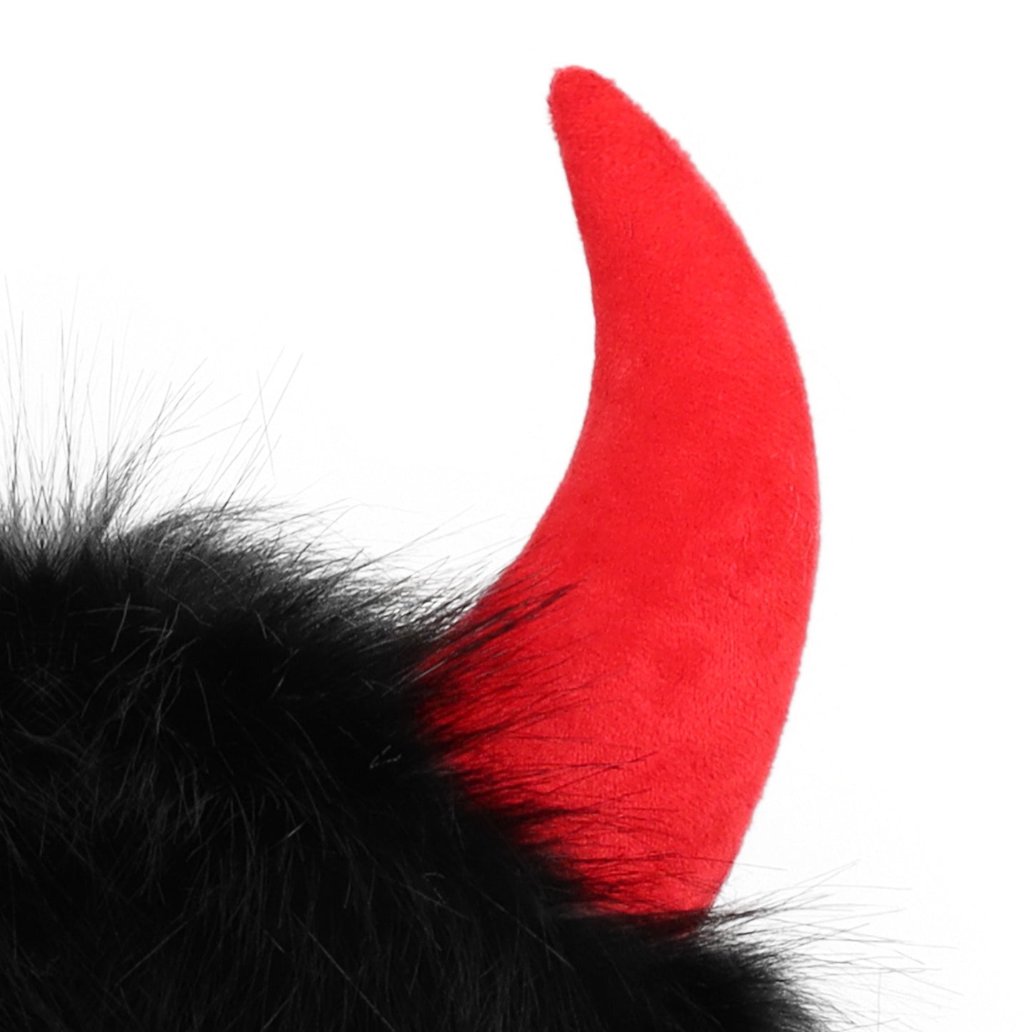 Halloween Funny Costume Black  Hat with Horns Winter Warm Ear Protection Niuwang Hat