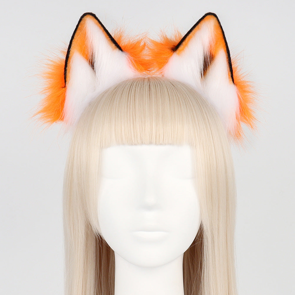 Halloween adjustable animal ear headpiece cosplay simulation fox ear hair clip accessory