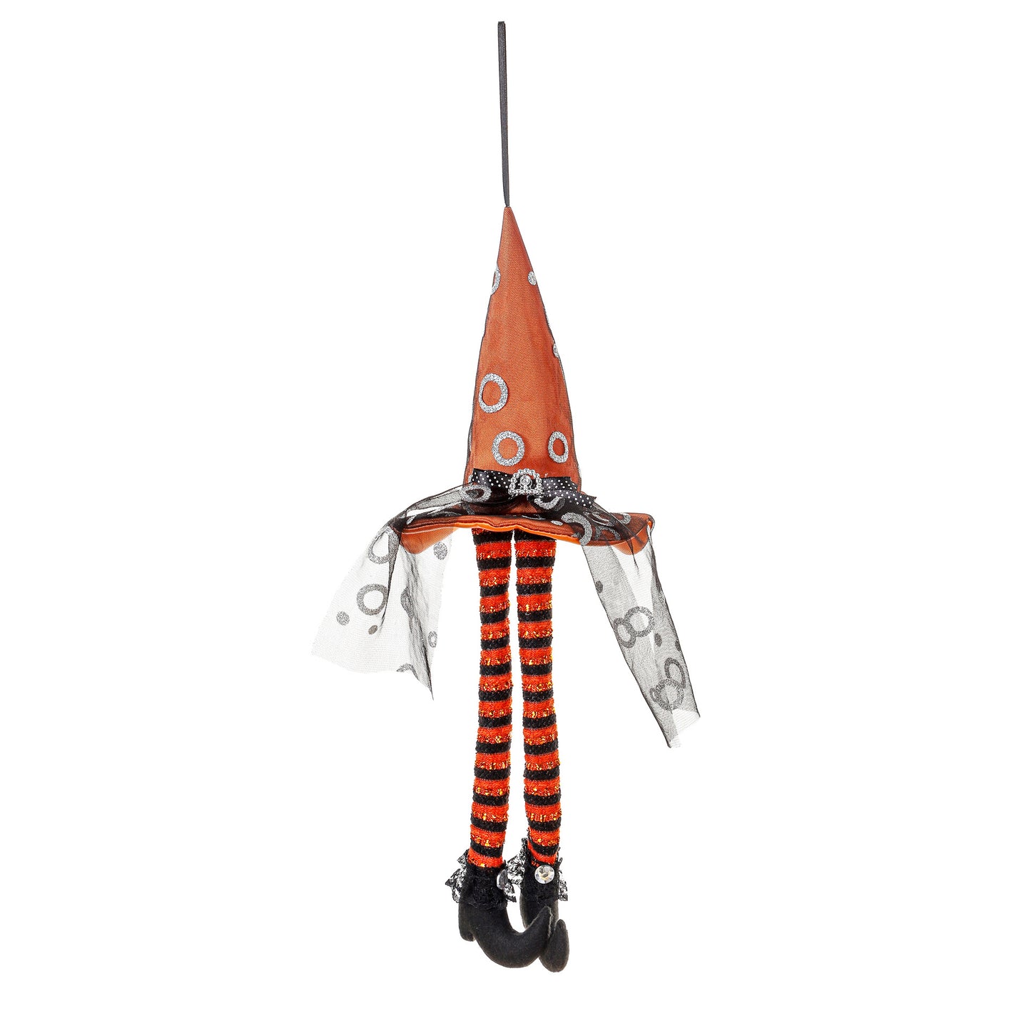 Halloween Witch Hat Window Hanging Decoration Striped Long Legs Party Atmosphere Decor for Bars and Parties
