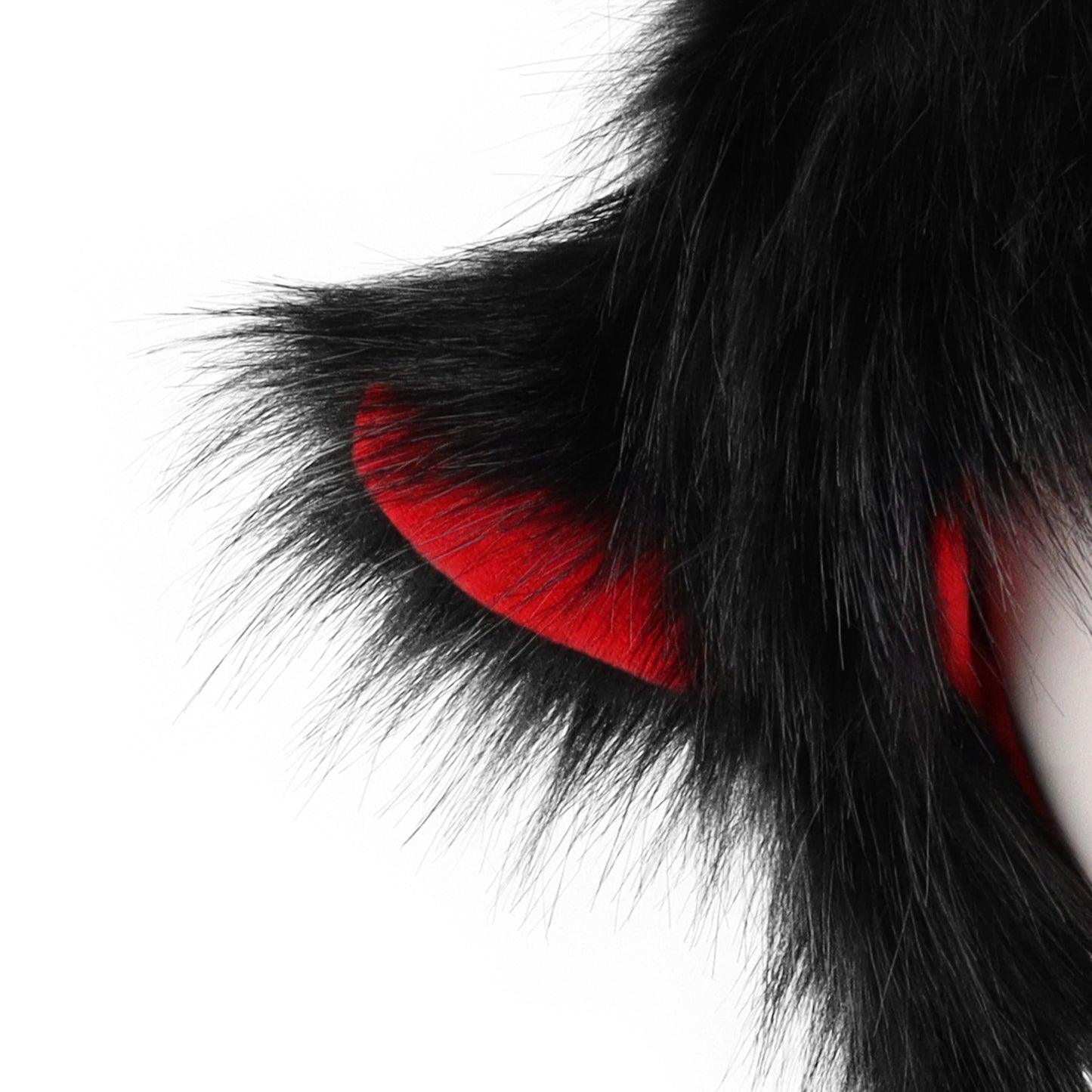 Halloween Funny Costume Black  Hat with Horns Winter Warm Ear Protection Niuwang Hat