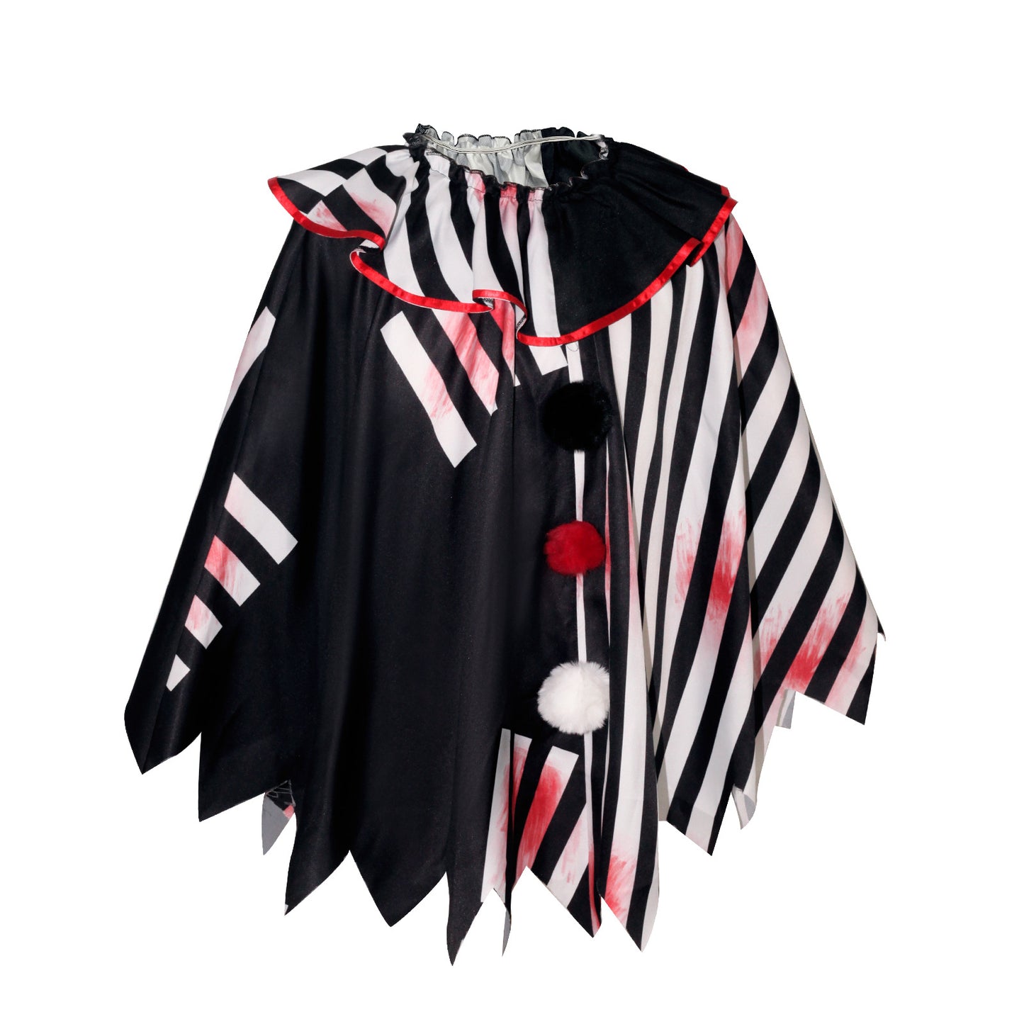 Horror Clown Cosplay Costume Halloween Women's Black and White Cape Masquerade Adult Cosplay Role Play Costume