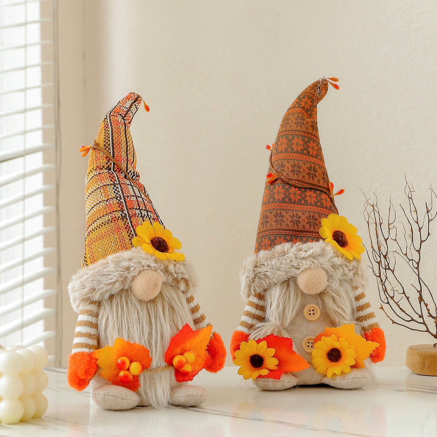 Harvest Festival Thanksgiving Season Faceless Doll Ornament Forest Gnome Dwarf Figurine Window Decoration