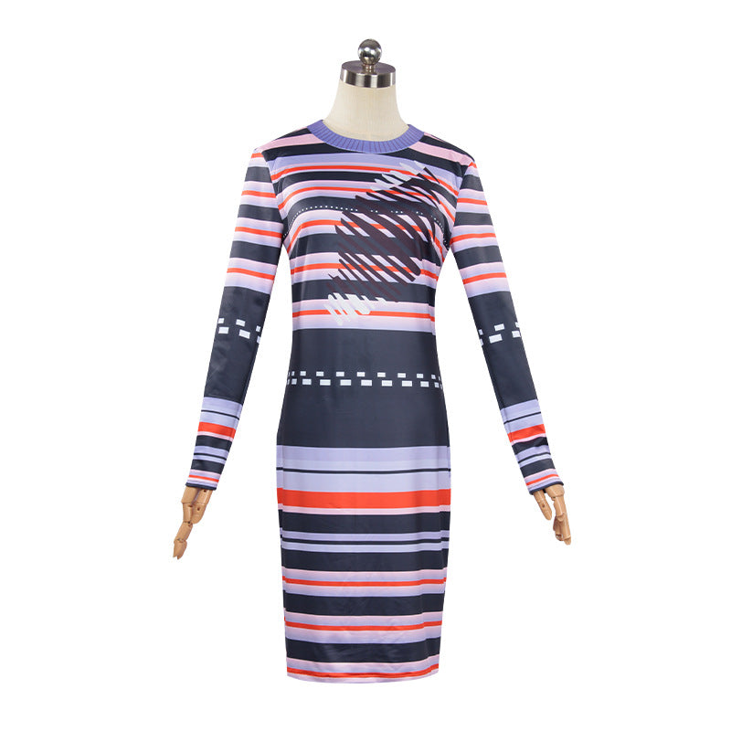 Astrid Cosplay Costume – How to Train Your Dragon | Striped Bodycon Dress | Adults & Kids