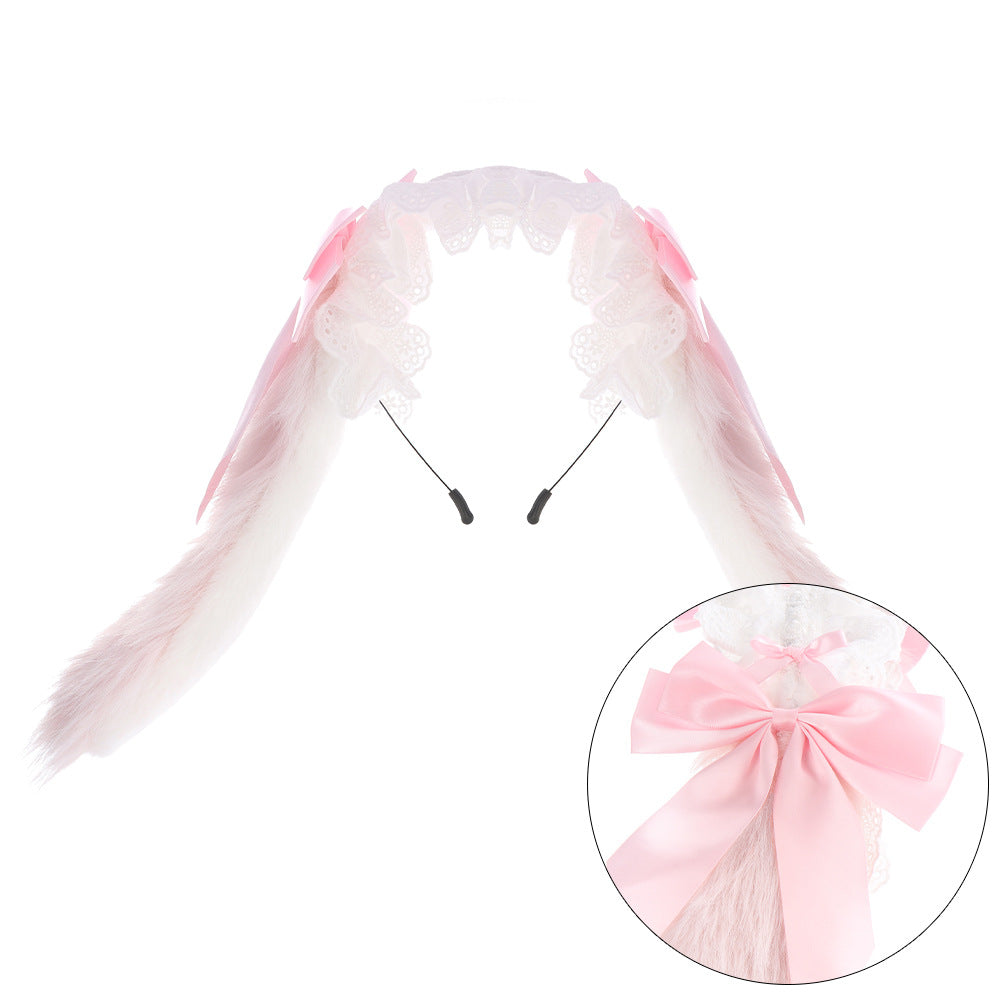 Halloween Bunny Ears Headband Cosplay Prop Animal Ears Lolita Rabbit Large Ears Hairband Performance Accessory
