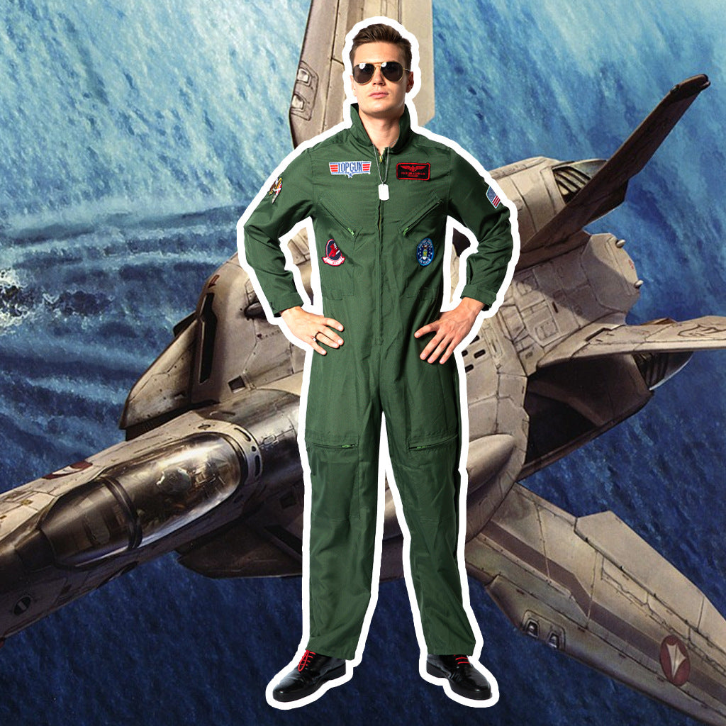 New Halloween Top Gun Pilot Uniform Bar Party Games Group Performance Stage Costume