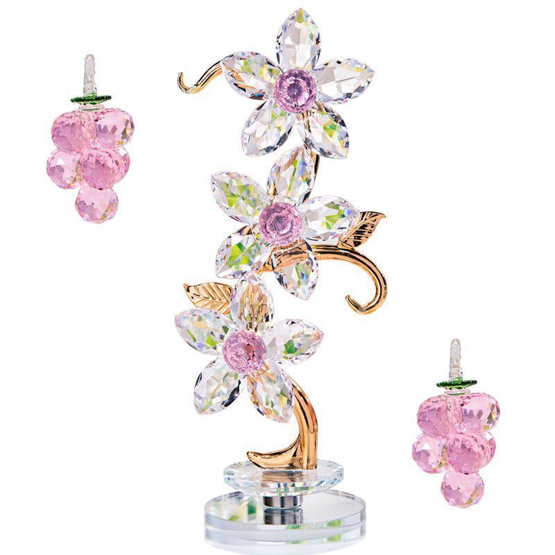 Crystal grape flower ornament