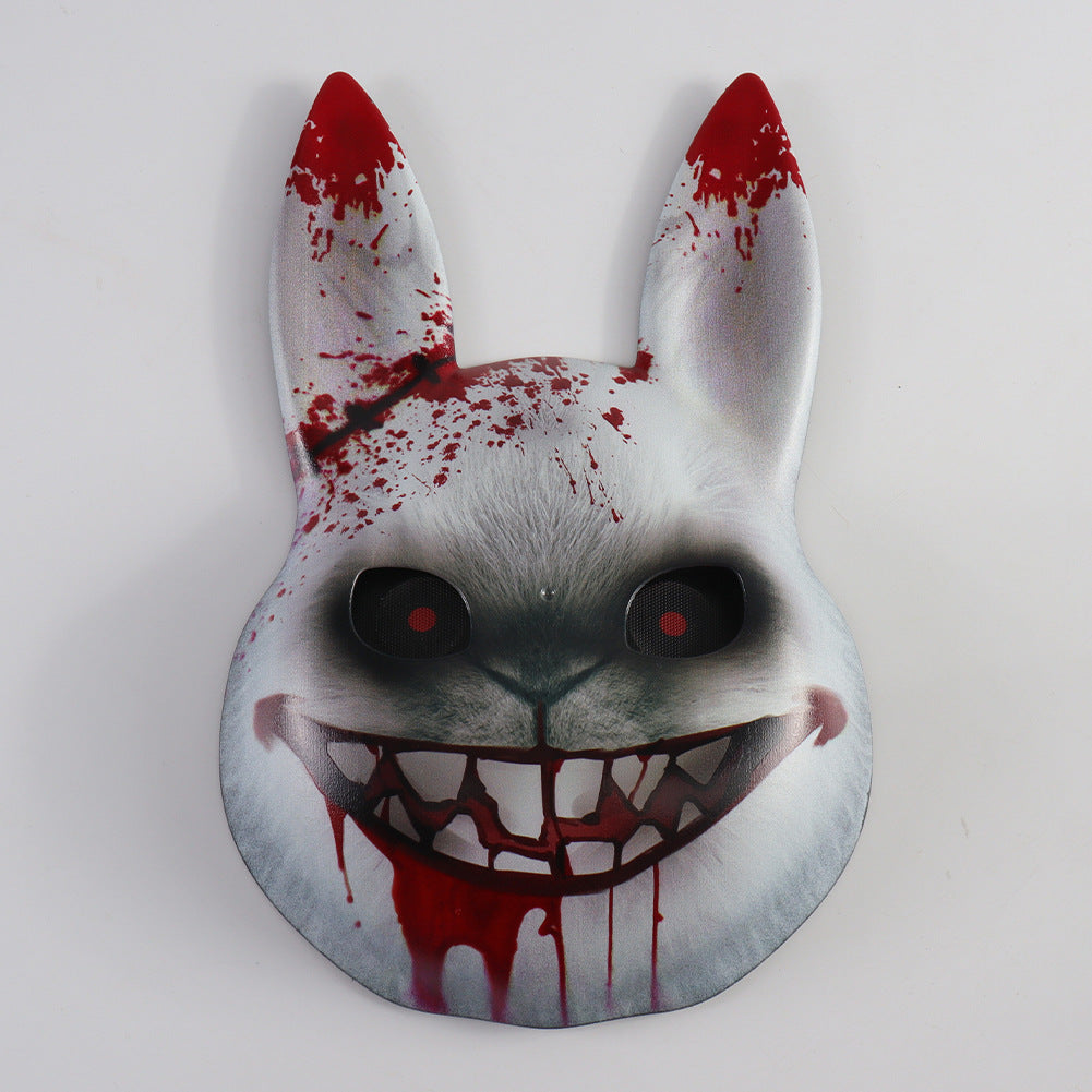 Halloween Mask Bloody Horror Rabbit Face Cover Rabbit Ears Mask Cosplay Costume Party Prop