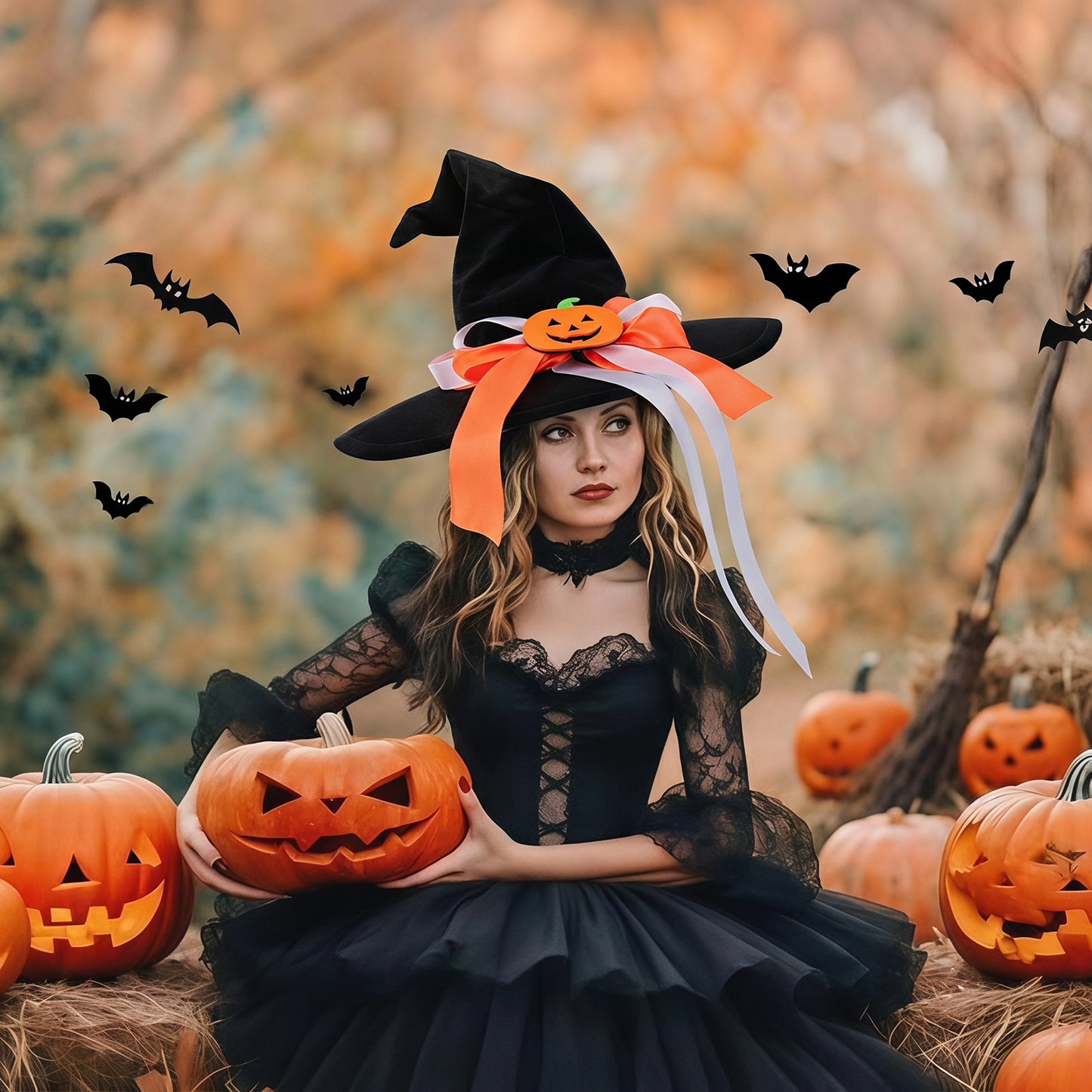 Halloween Witch Hat Hair Clip, Pumpkin Headwear for Party Cosplay, Fun and Quirky Hair Accessories