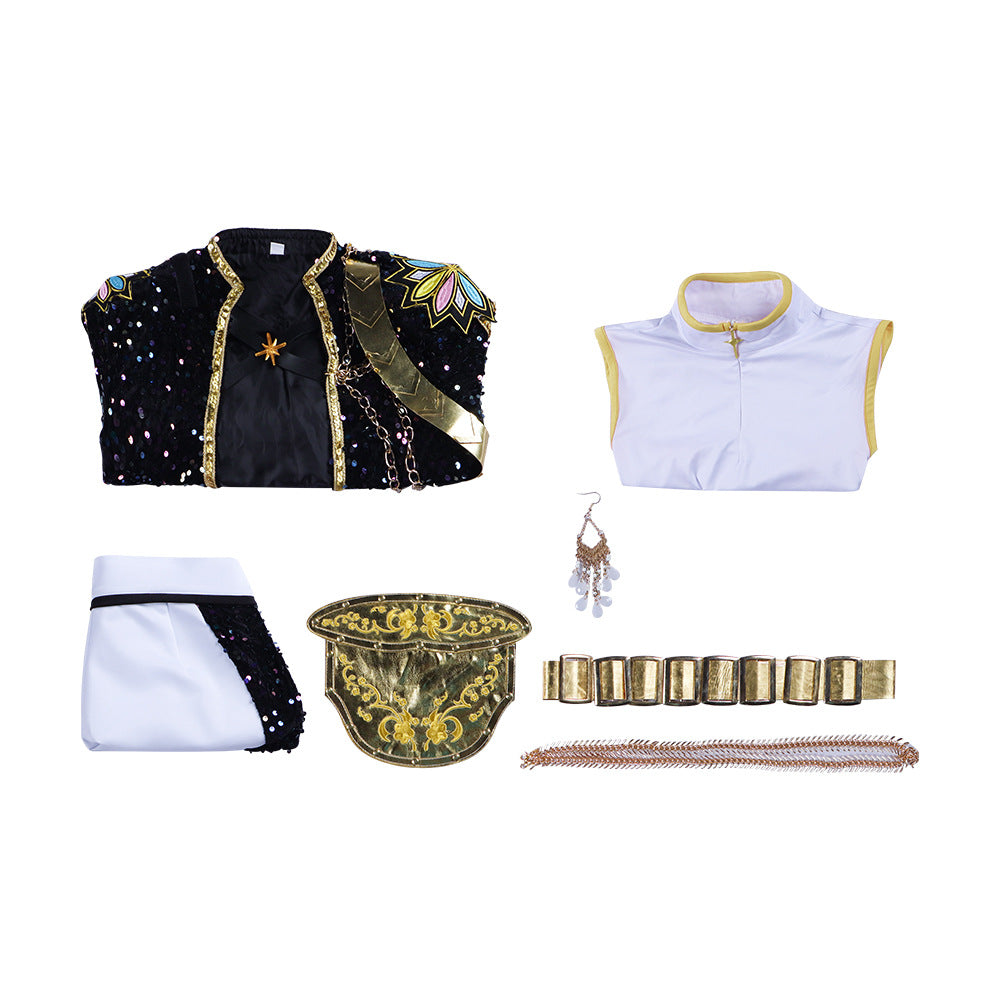 Lumi, Zoe & Mira Cosplay Costume – Wuthering Waves | Black Sequin Military Stage Outfit | Adults & Kids