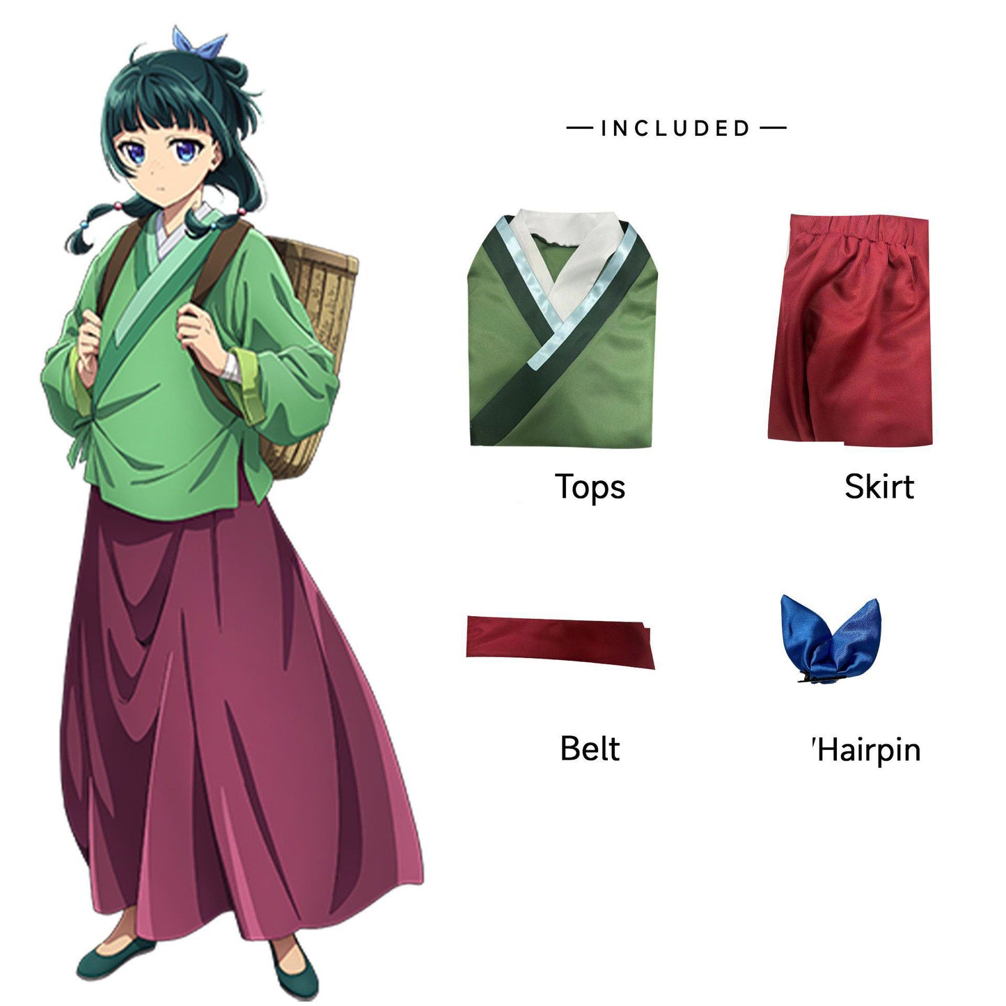 Maomao Cosplay Costume – The Apothecary Diaries | Green Hanfu Set | Women's XS–3XL