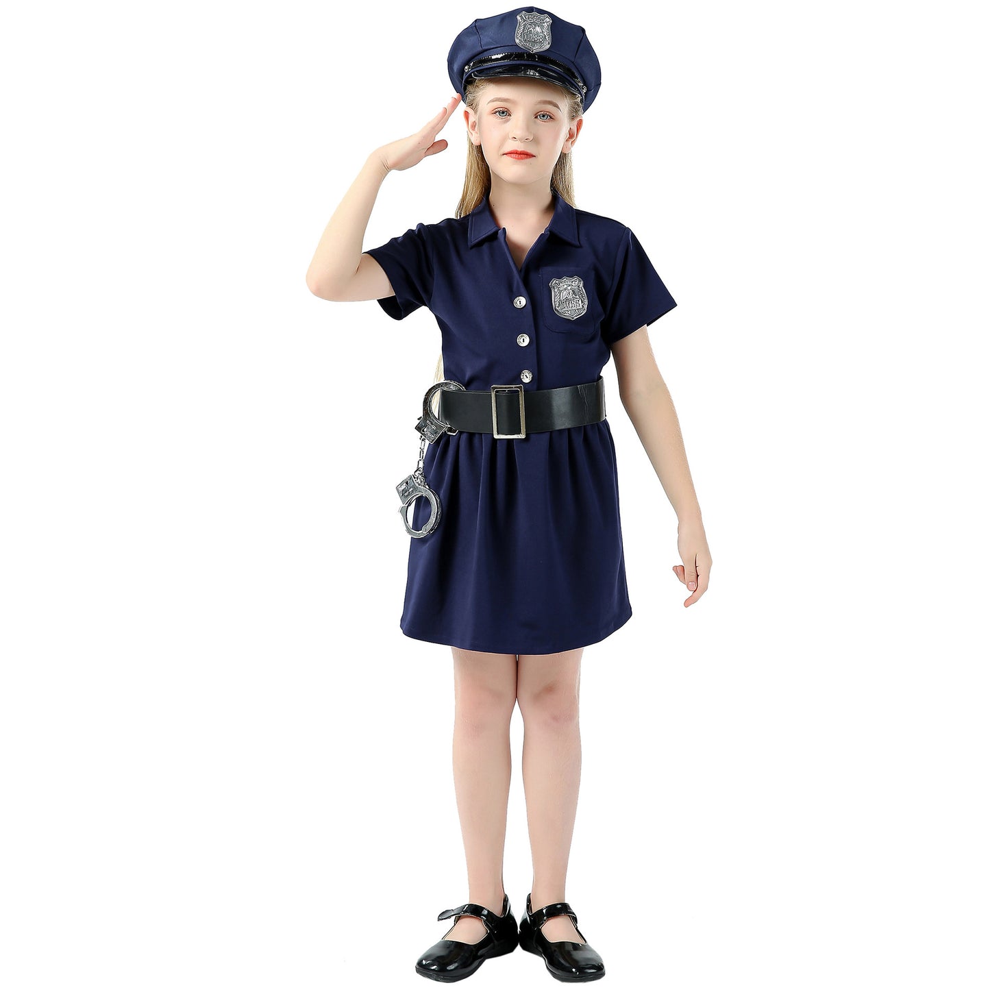 Kids' Police Officer Costume – Boys & Girls | Hat, Uniform, Belt, Handcuffs & Badge Set