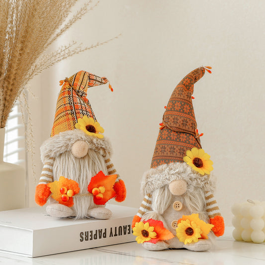 Harvest Festival Thanksgiving Season Faceless Doll Ornament Forest Gnome Dwarf Figurine Window Decoration