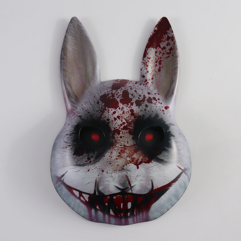 Halloween Mask Bloody Horror Rabbit Face Cover Rabbit Ears Mask Cosplay Costume Party Prop