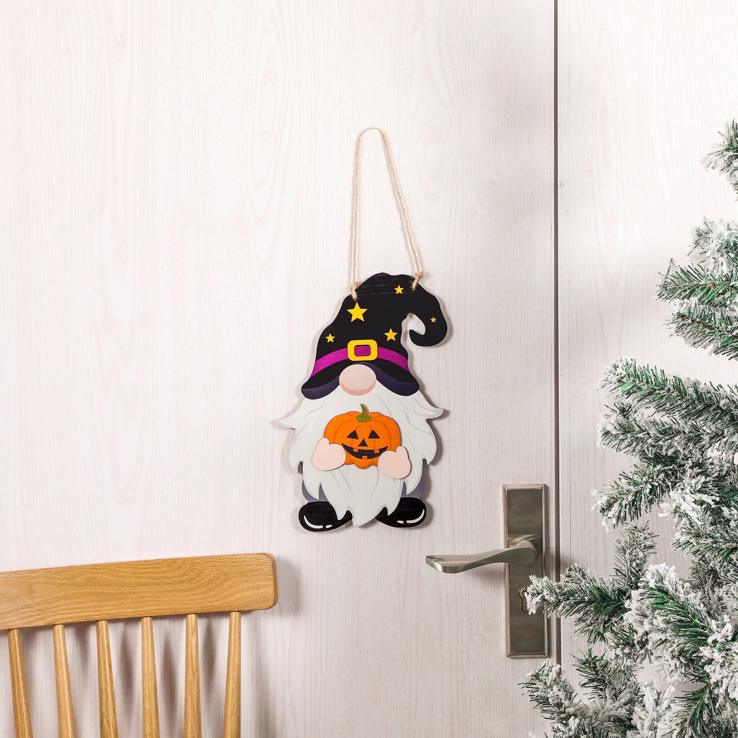 Festive Wooden Hanging Ornament for Independence Day, Halloween, Harvest Festival - Creative Faceless Doll Christmas Decoration