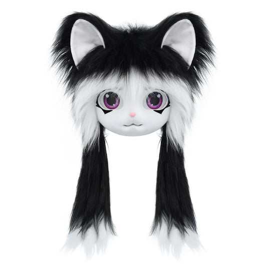 Halloween Kigurumi Plush Animal Head Hoodie – Lolita Furry Cosplay Costume (5 Colors)