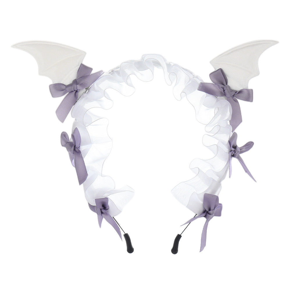 Halloween Bat Lace Headband Dark Gothic Lolita  Hair Accessory Cosplay Live Streaming Headwear Prop
