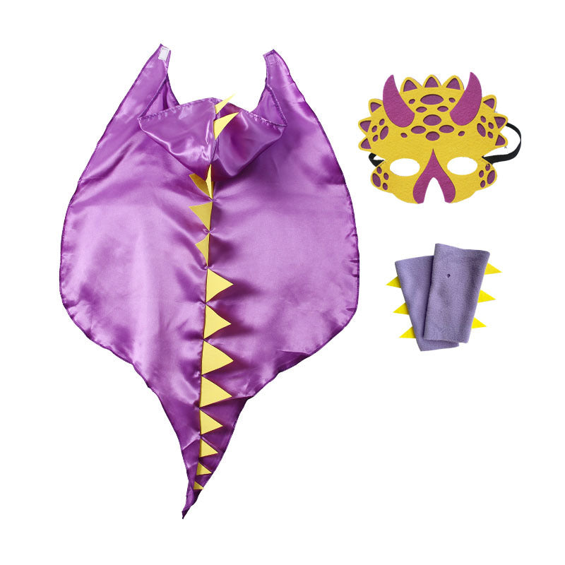 Halloween Kids Costume Children's Performance Outfit Animal Set Dinosaur Cape Costume Accessories